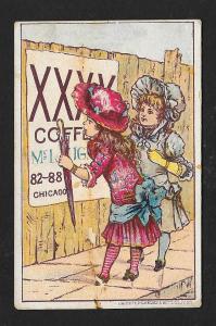 VICTORIAN TRADE CARD WF McLaughlin & Co XXXX Coffee