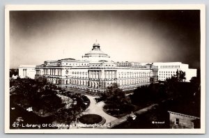 Washington DC RPPC Library Of Congress Rideout Photo Postcard Q23