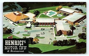 ROCKFORD, IL Illinois ~ HENRICI'S MOTOR INN & Restaurant  1972 Roadside Postcard