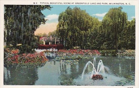 North Carolina Wilmington Typical Beautiful Scene At Greenfield Lake And Park