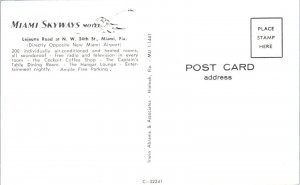 1950s Miami Skyways Motel Miami FL Postcard
