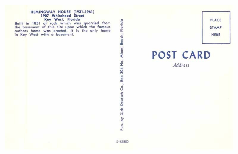 Postcard HOUSE SCENE Key West Florida FL AS9146