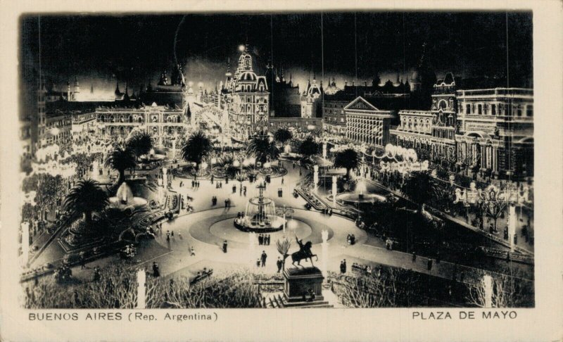 Argentina Buenos Aires Plaza De Mayo Vintage RPPC 07.82 