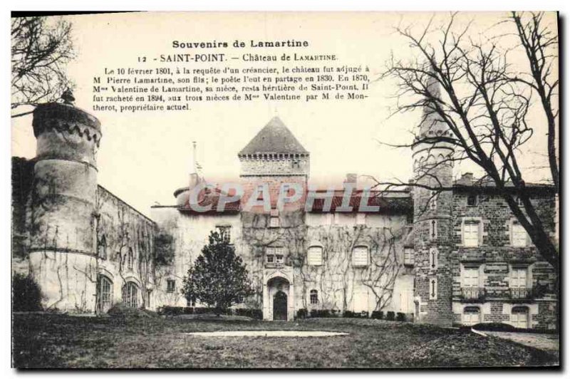 Old Postcard Chateau de Lamartine Saint Point