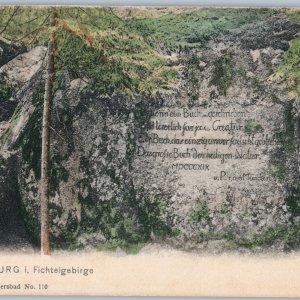 c1900s UDB Wunsiedel Germany Luisenburg Rock Labyrinth 1819 Ancient Writing A191
