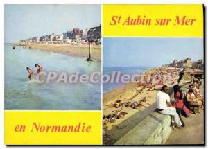 Modern Postcard Saint Aubin Sur Mer in Normandy and beach games