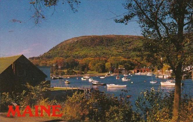 Maine Camden View Of Camden Harbor and Mountains