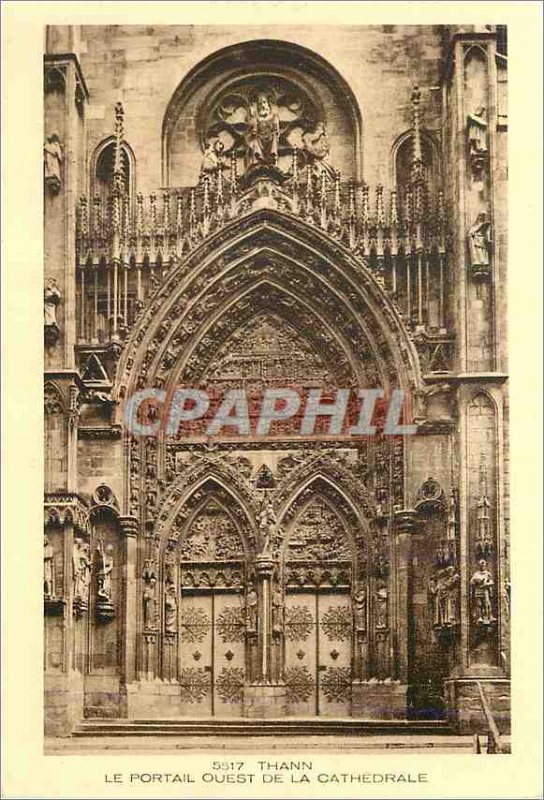 Old Postcard Thann The West Portal of the Cathedral