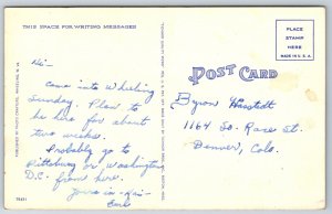 Wheeling West Virginia~View Along Ohio River~Bridge~Linen Postcard