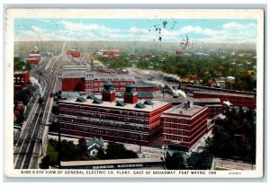 1929 Bird's Eye View General Electric Co. Fort Wayne Indiana IN Antique Postcard