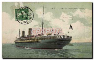 Postcard Old Ship Boat Le Havre Exit Savoy