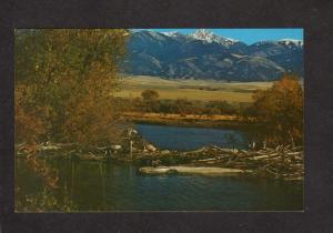 MT Jefferson River Tobacco Root Mountains Mtns nr Bozeman Montana Postcard