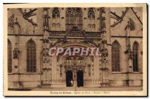 Old Postcard Bourg en Bresse Brou Church Facade Detail