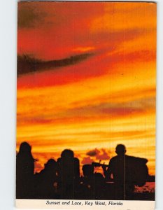 Postcard Sunset & Lace Old Mallory Square Key West Florida USA