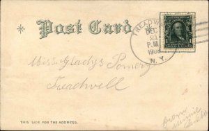 Christmas Cute Little Girls Vintage Clothing Snow Scene c1910 Vintage Postcard