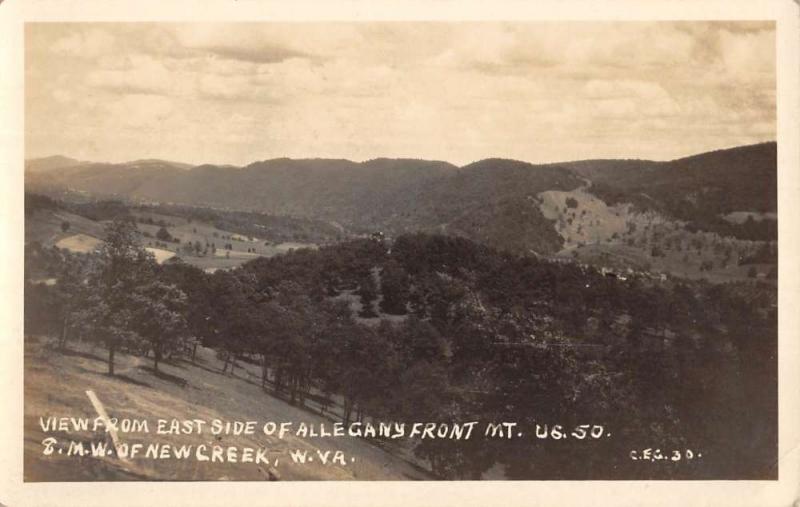 New Creek West Virginia Allegany Front Mt Real Photo Antique Postcard K88227