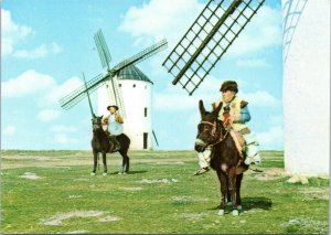 postcard Spain - Camp de Criptana - La Mancha Sancho Paza windmills