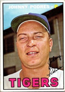 1967 Topps Baseball Card Johnny Podres Detroit Tigers sk2268