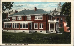 Augusta Maine ME Elks Home No. 964 BPOE Fraternal Vintage Postcard