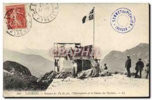 Old Postcard Astronomy Lourdes Summit Peak of Jer L & # 39Observatoire and th...