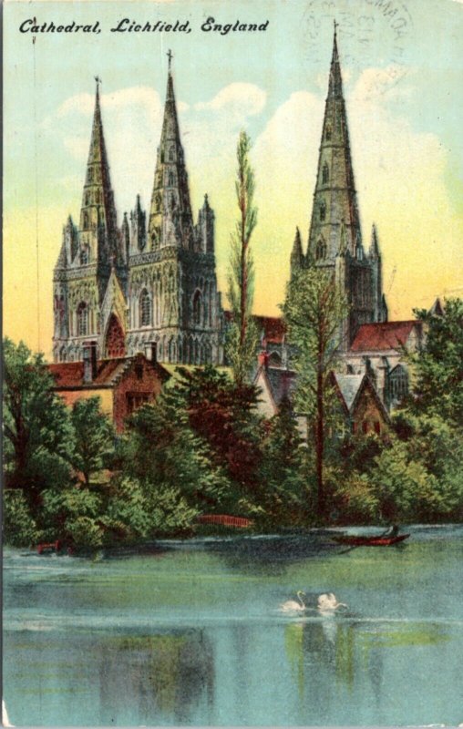 Postcard - Cathedral, Lichfield, England