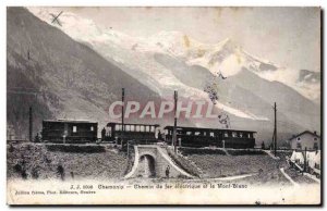 Old Postcard Chamonix Electric Railway and Mont Blanc