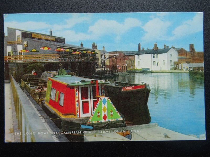 Birmingham Canal CAMBRIAN WHARF The Long Boat Inn c1970's Postcard by J. Salmon