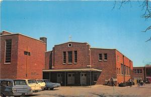 Dover Delaware~Holy Cross Church & School~Bradford Street~Classic Cars~1950s Pc