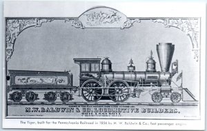 Postcard - The Tiger, built for the Pennsylvania Railroad, M. W. Baldwin & Co.