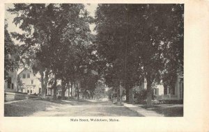 WALDOBORO, ME Maine  MAIN STREET SCENE~Large Home  LINCOLN CO  c1900's Postcard