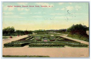 1917 Italian Gardens Branch Brook Park Landscape Newark New Jersey NJ Postcard