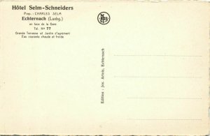 luxemburg, ECHTERNACH, Hotel Selm-Schneiders (1950s) Postcard (3)