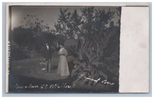 Altamont Missouri Real Photo Postcard RPPC Man Woman Horse on Land or Farm