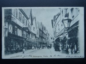 Yorkshire YORK Petergate ANIMATED STREET SCENE c1903 UB Postcard by Valentine