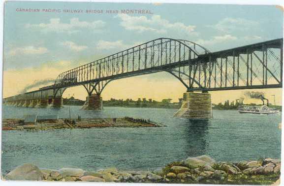 D/B Canadian Pacific Railway Bridge Montreal Quebec w/Train