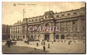 Old Postcard Brussels Central Station