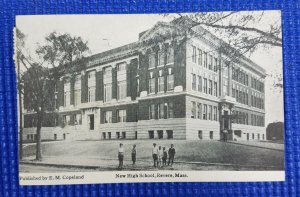 Vintage c1920 New High School Revere Massachusetts MA Postcard