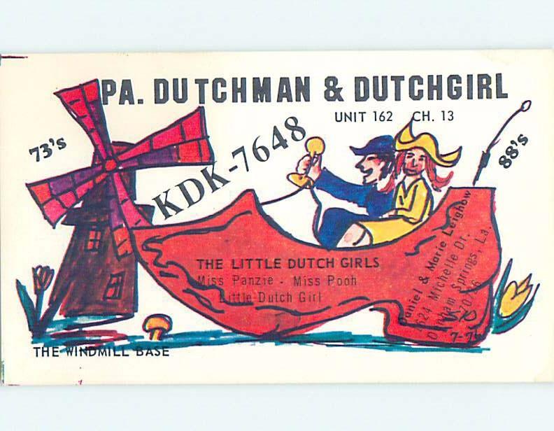 comic - QSL CB HAM RADIO CARD Denham Springs Louisiana LA ho4438