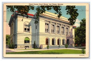 Clark County Courthouse Las Vegas Nevada NV  Linen Postcard V4