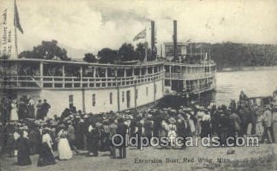 Excursion Boat Red Wing, Minn USA  Ferry Boats, Ship, Ships, Postcard Post Ca...