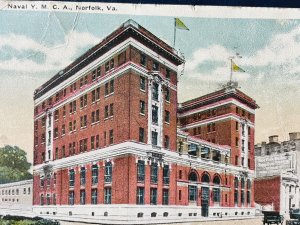 Vintage Postcard YMCA Naval Navy Norfolk Virginia Norfolk Building Supplies Co.