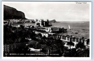 RPPC MONDELLO LIDO - BATHING ESTABLISHMENT Palermo ITALY Postcard
