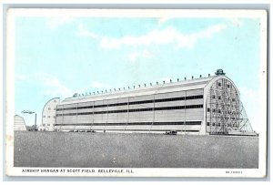 Belleville Illinois IL Postcard Airship Hangar At Scott Field Exterior Scene