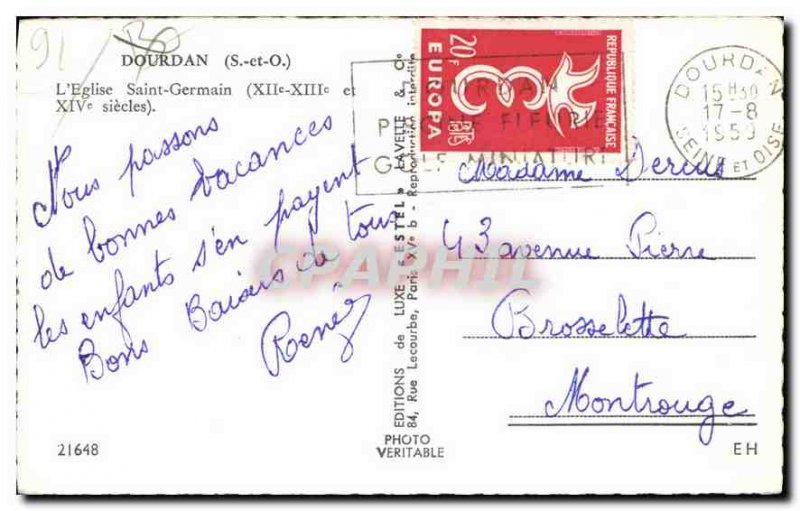 Old Postcard Dourdan S and O Eglise Saint Germain