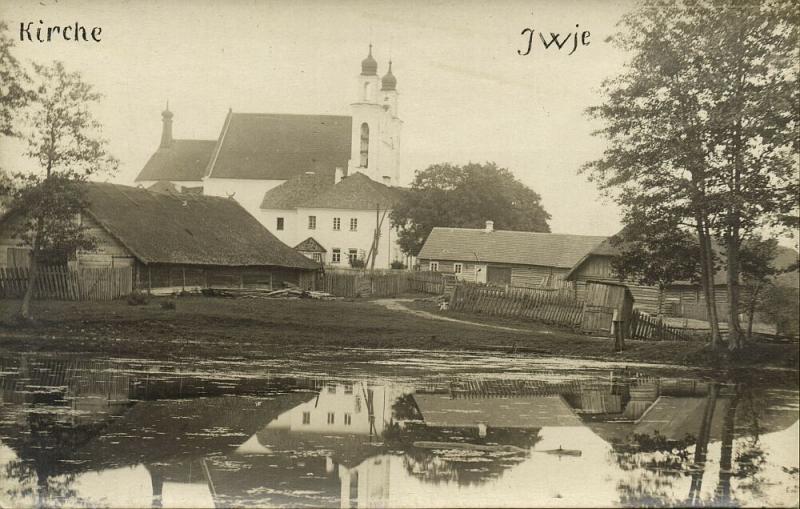 belarus, IWYE IWJE, Church Scene in Jewish Shtetl (1916) RPPC, Judaica