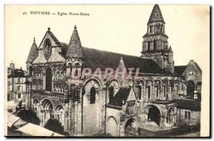 Old Postcard Poitiers Church of Our Lady