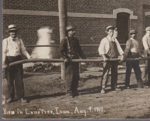 Lone Tree IOWA RPPC '10 FIRE DEPARTMENT Spraying Water Hose FIREMEN nr Iowa City