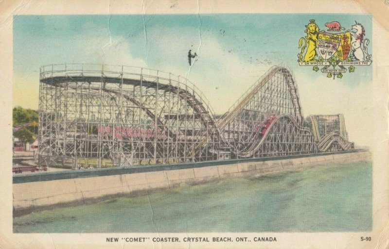 CRYSTAL BEACH , Ontario, Canada, PU-1949; Roller Coaster COMET