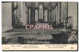 Old Postcard Militaria 1914 REIMS After the bombing of the Cathedral Interior