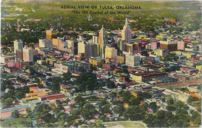 Air View of Tulsa Oklahoma OK 1948